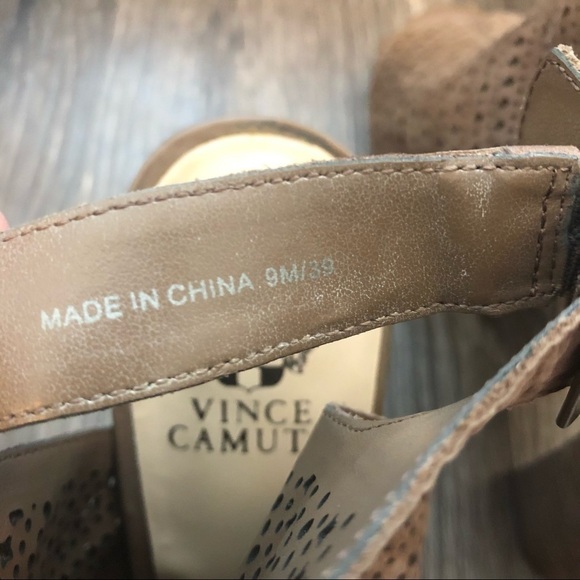 Vince Camuto Brown Open Toe Block Heels - Picture 8 of 8